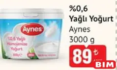 AYNES %0,6 YAĞLI YOĞURT 3000 G